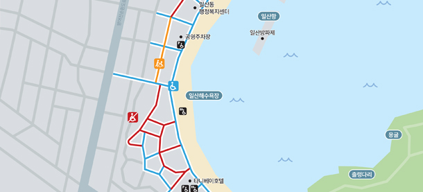 일산해수욕장 무장애 관광지도