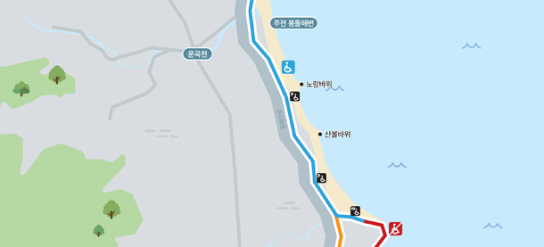 주전몽돌해변 무장애 관광지도